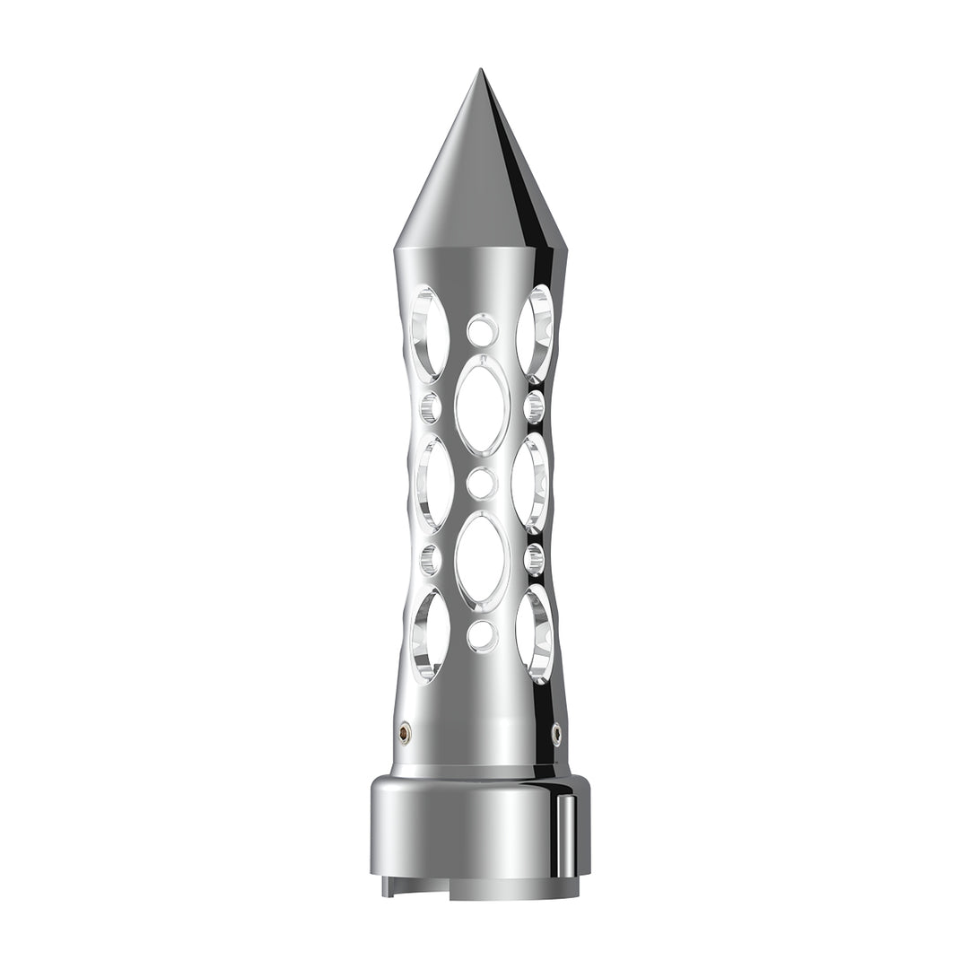 Thread-On Daytona Style Spike Gearshift Knob With LED 9/10 Speed Adapter - Chrome/White LED
