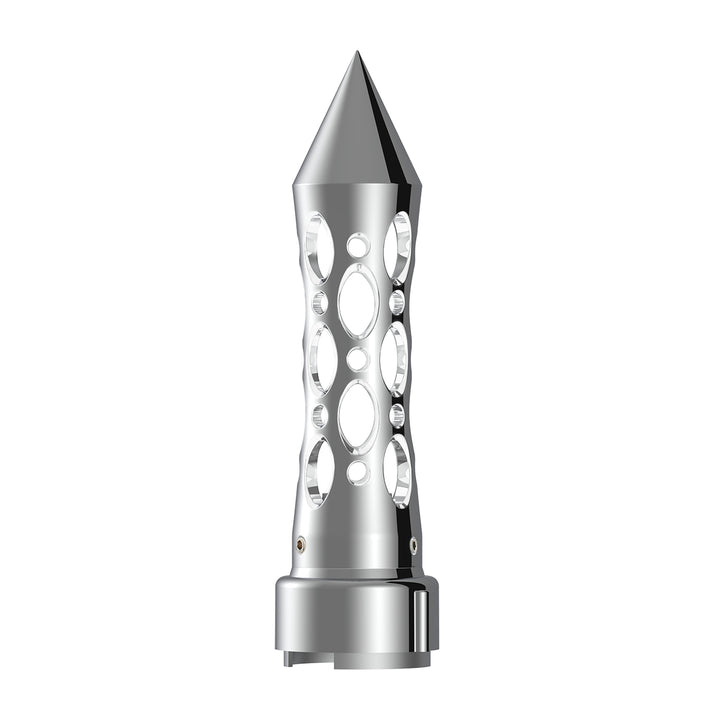 Thread-On Daytona Style Spike Gearshift Knob With LED 9/10 Speed Adapter - Chrome/White LED