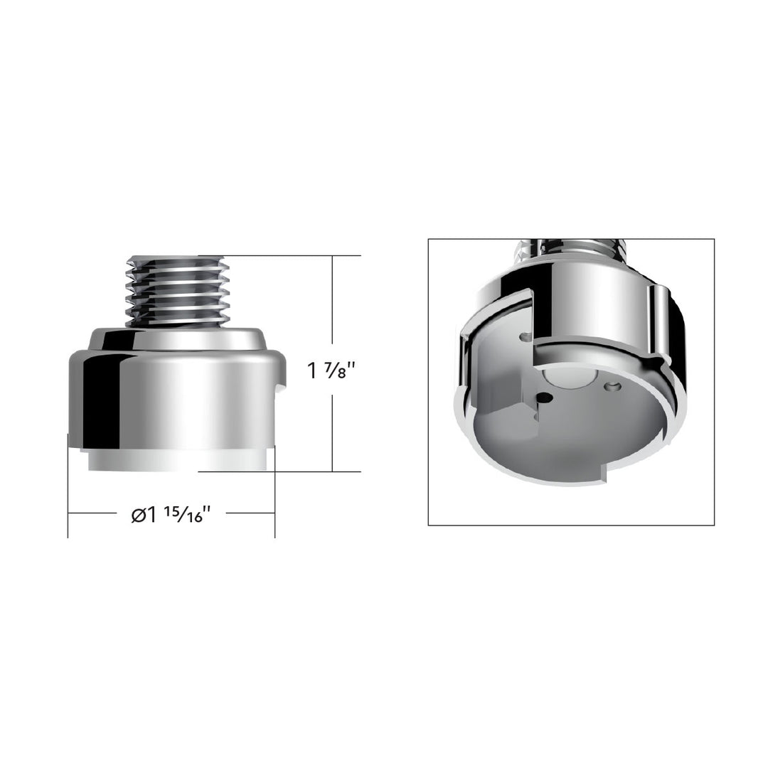 M30 x 3.5 Thread-On Gearshift Adapter W/LED Mount For Eaton - Fuller 13/15/18 Speed - Liquid Silver