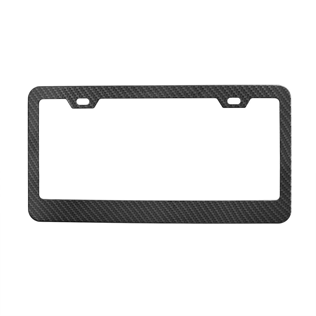 Carbon Fiber Style Wide Bottom License Plate Frame