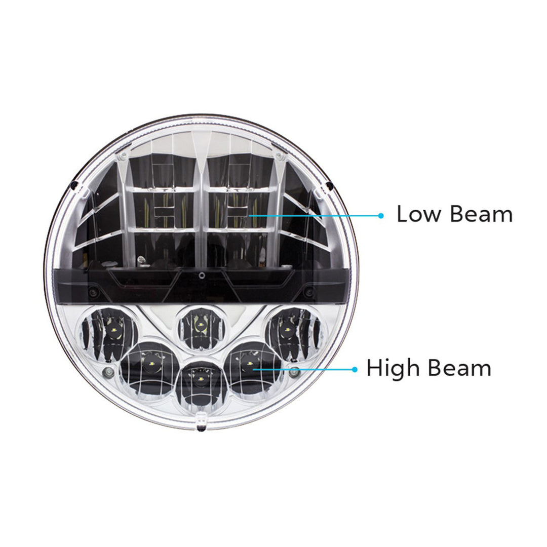 ULTRALIT - High Power LED 7" Headlight With Polycarbonate Lens &amp; Housing