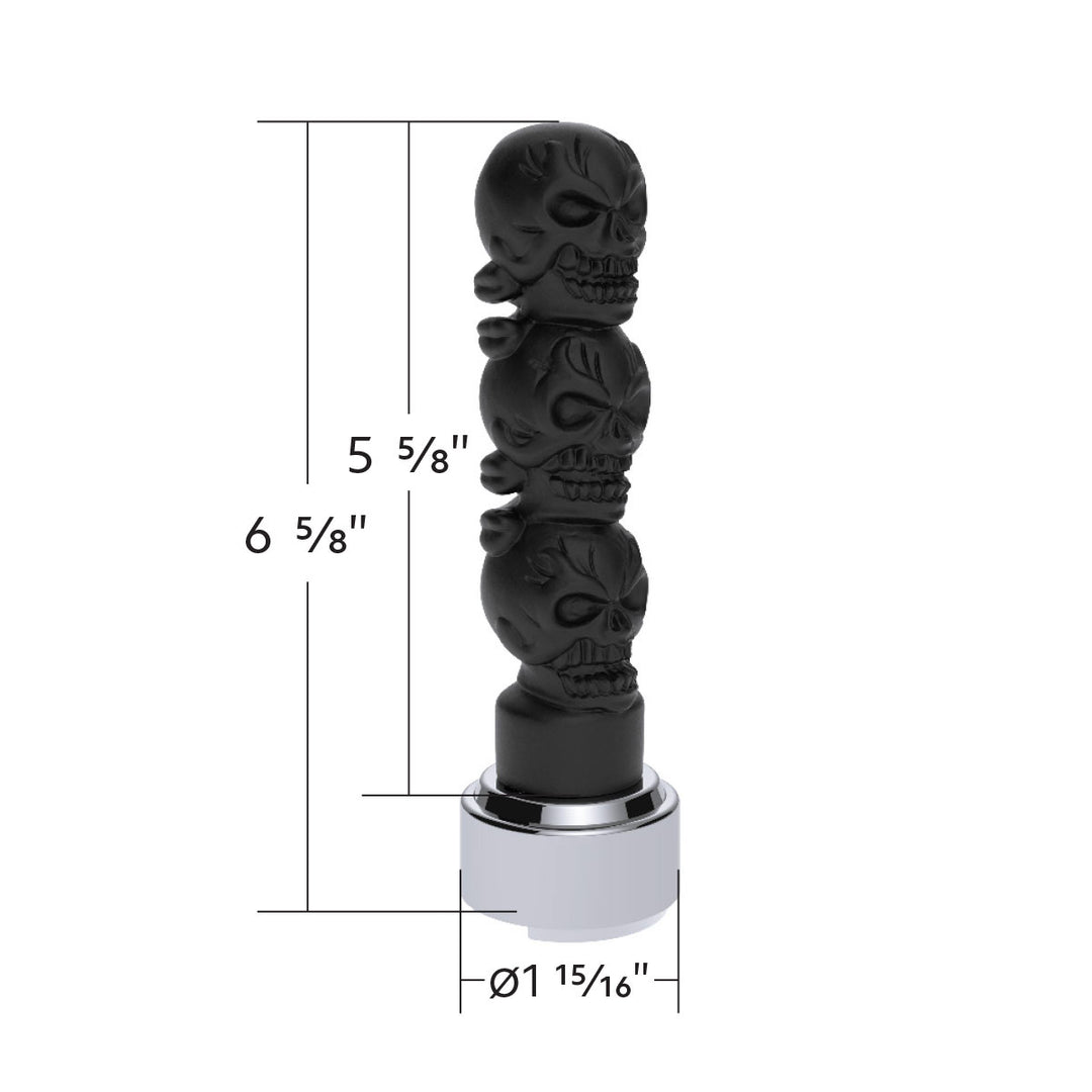 Thread-On 3 - Skulls Gearshift Knob With Adapter For Eaton - Fuller 9/10 Speed Shifter - Matte Black