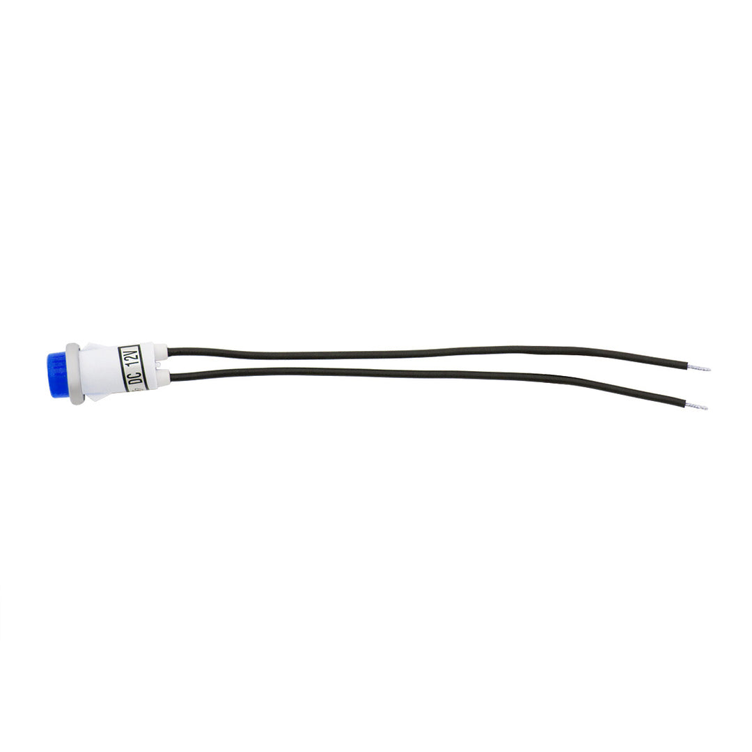 16 Amp 12V Blue Warning Light w/ 1/2" Panel Mount and Leads, 1 Pc.