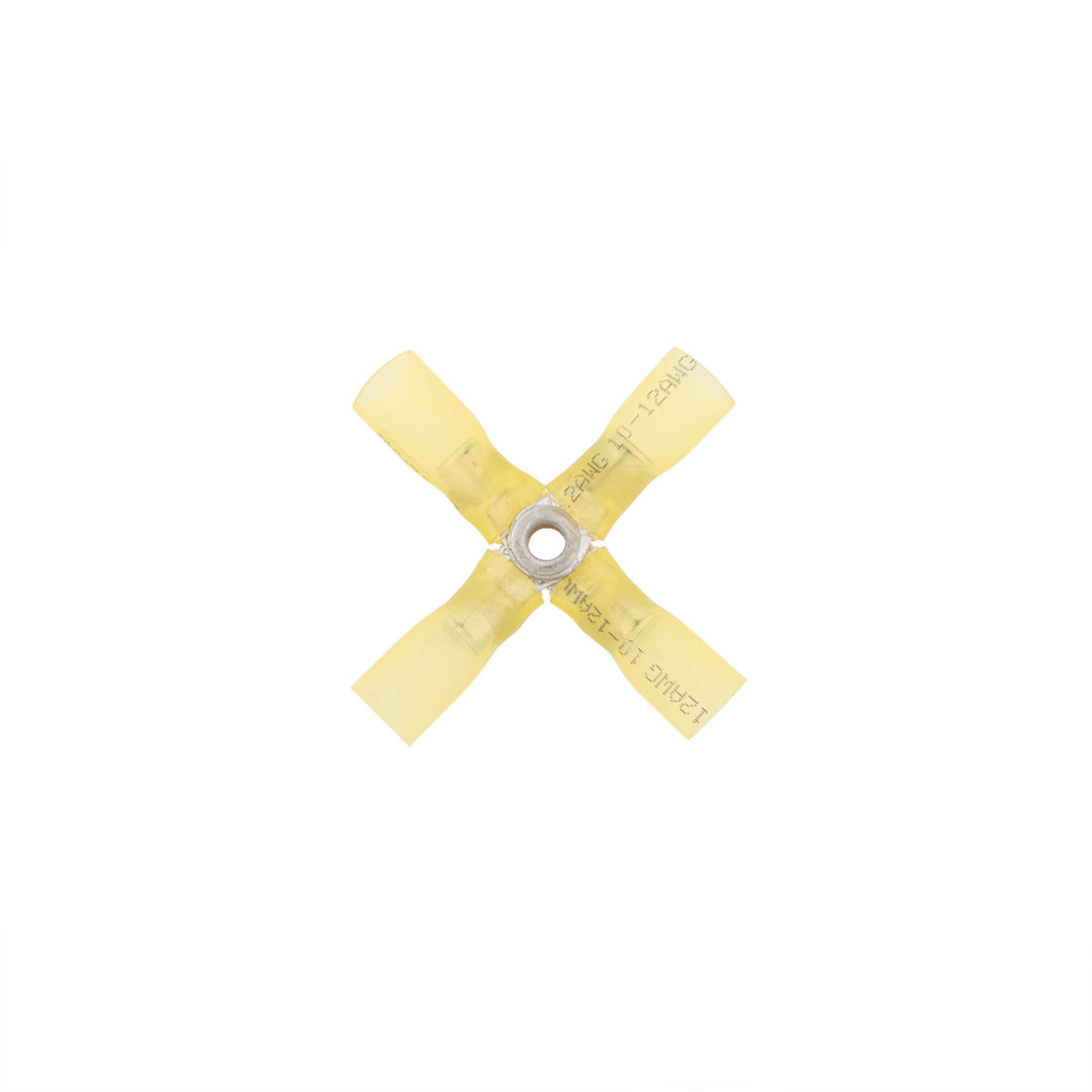 12-10 AWG 4 - Way (X) CS Heat Shrink Connector - Yellow (5-Pack)