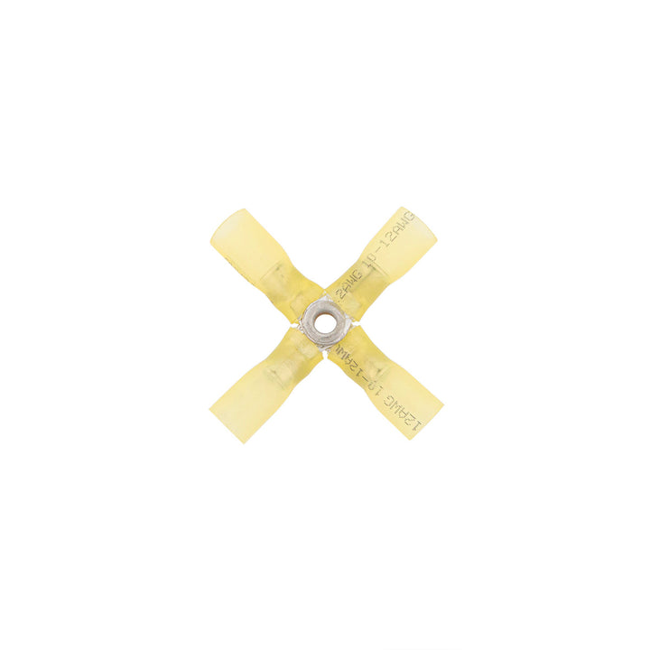 12-10 AWG 4 - Way (X) CS Heat Shrink Connector - Yellow (5-Pack)