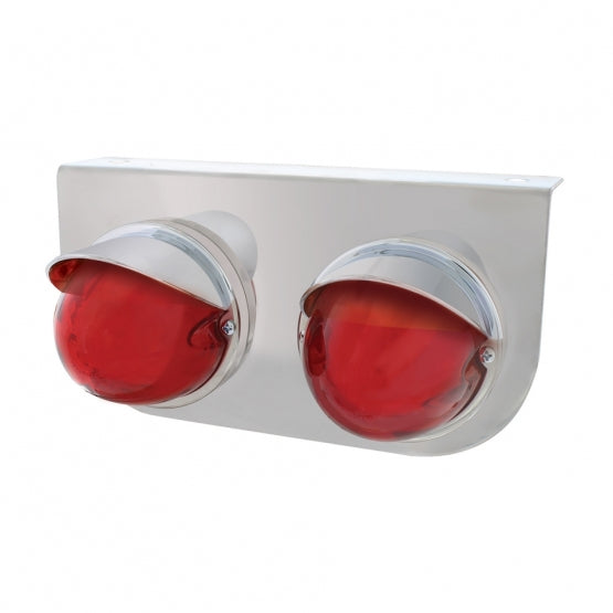 Stainless Steel Light Bracket With 2 x 9 LED Dual Function Watermelon GloLight &amp; Visors - Red LED &amp; Lens