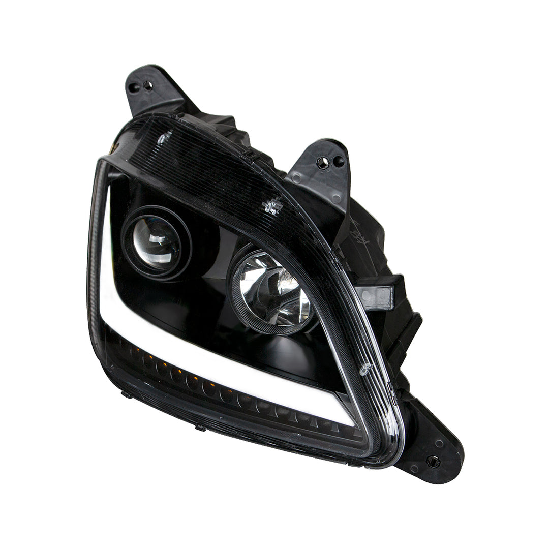 Black Projection Headlight With LED Position &amp; Signal For 2012-2021 Peterbilt 579 - Passenger
