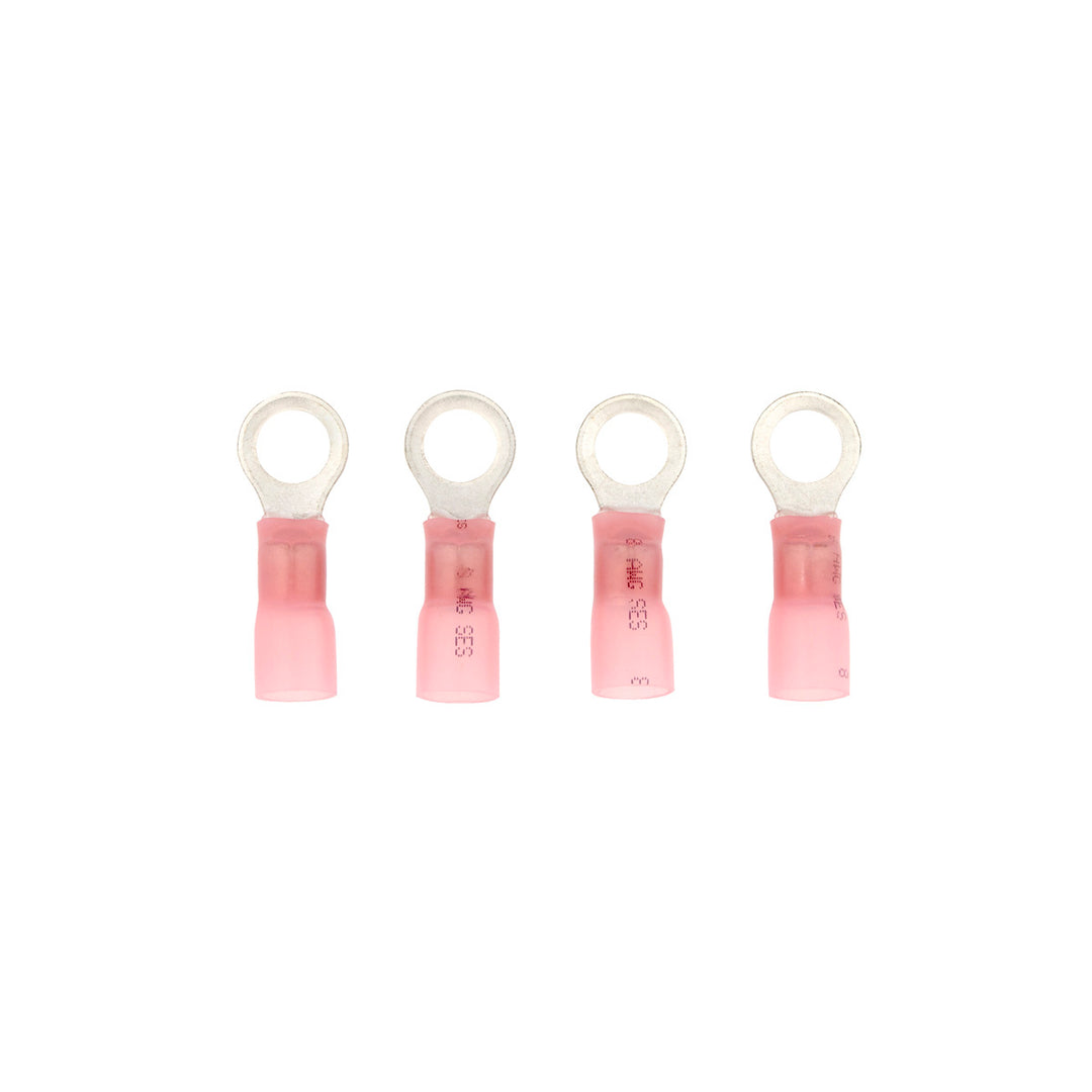 8 AWG 3/8" Stud CS Heat Shrink Ring Terminal - Pink (4-Pack)