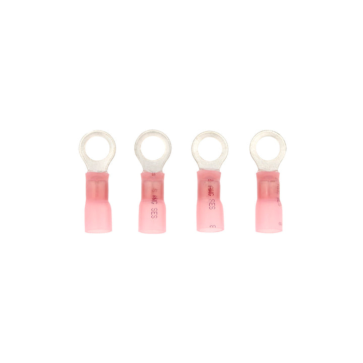 8 AWG 3/8" Stud CS Heat Shrink Ring Terminal - Pink (4-Pack)
