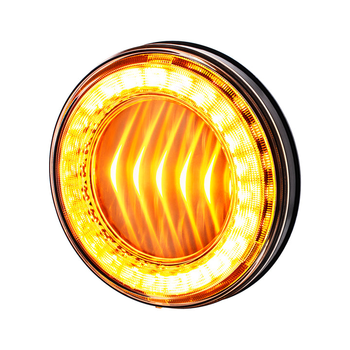 30 LED 4" Round Lumos Light I - Series (Turn Signal) - Amber LED/Clear Lens
