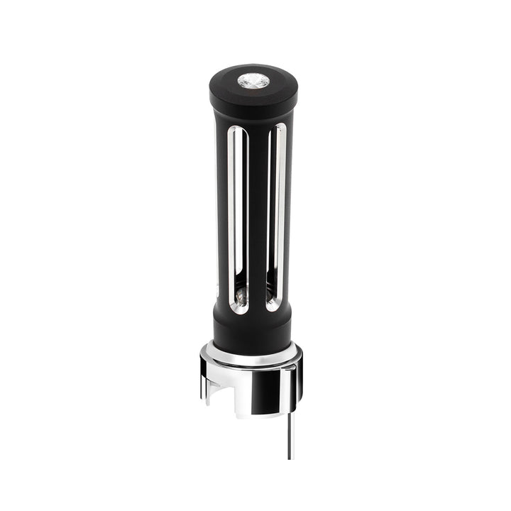 Thread-On Matte Black Sonoma Style Gearshift Knob With LED 13/15/18 Speed Adapter - Clear Crystal/White LED