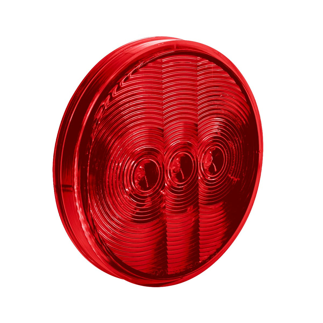 3 LED 4" Round Light (Stop, Turn, &amp; Tail) - Red LED/Red Lens