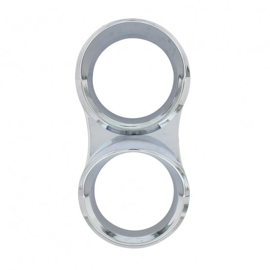 Chrome Small 2 - Gauge Bezel With Visor For Mack