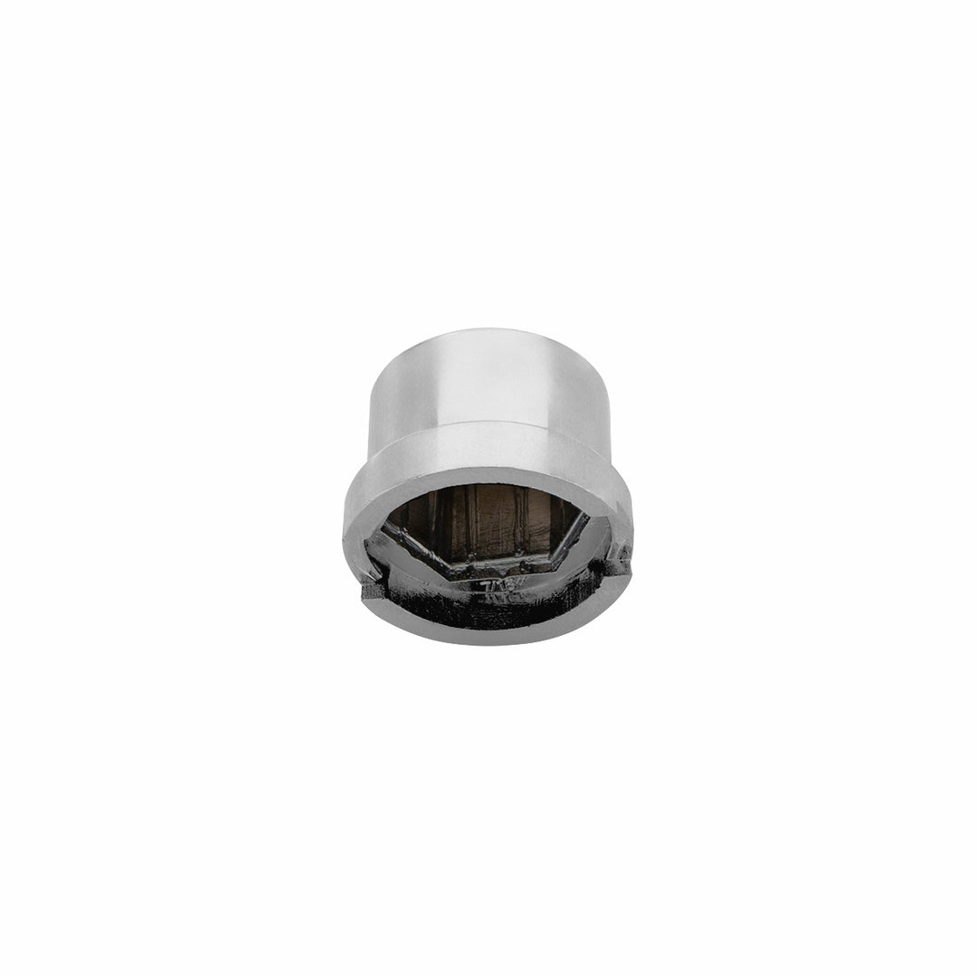 7/16" x 3/4" Chrome Plastic Pointed Nut Cover - Push-On