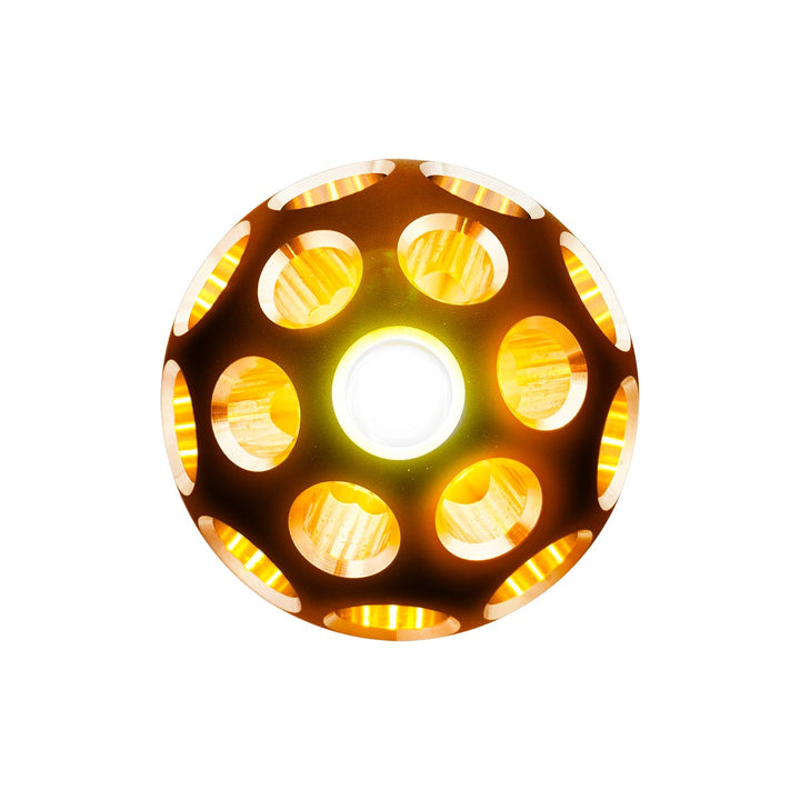 Thread-On Matte Black Phoenix Style Ball Gearshift Knob With LED 13/15/18 Speed Adapter - Amber LED