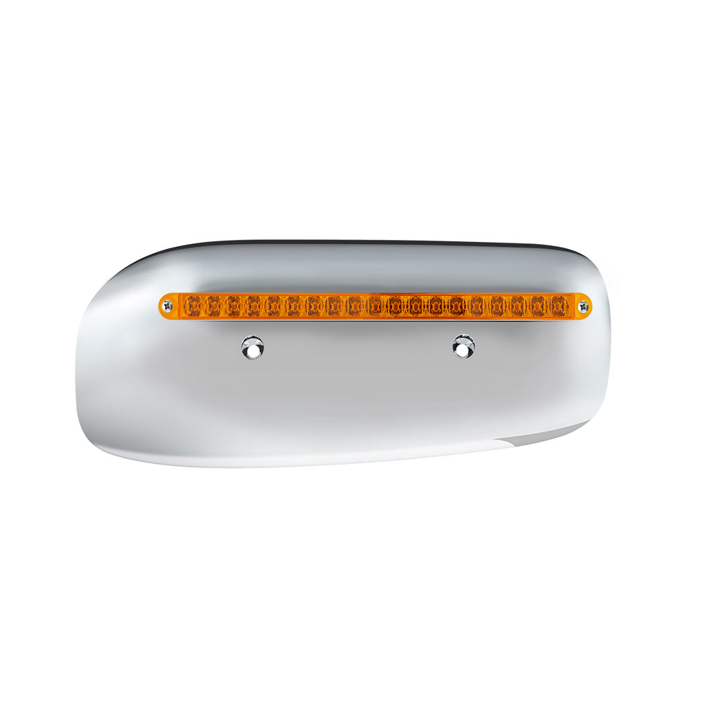 19 LED Rear Headlight Housing Cover For 2008-2023 Peterbilt 389 (Passenger) - Amber LED/Lens