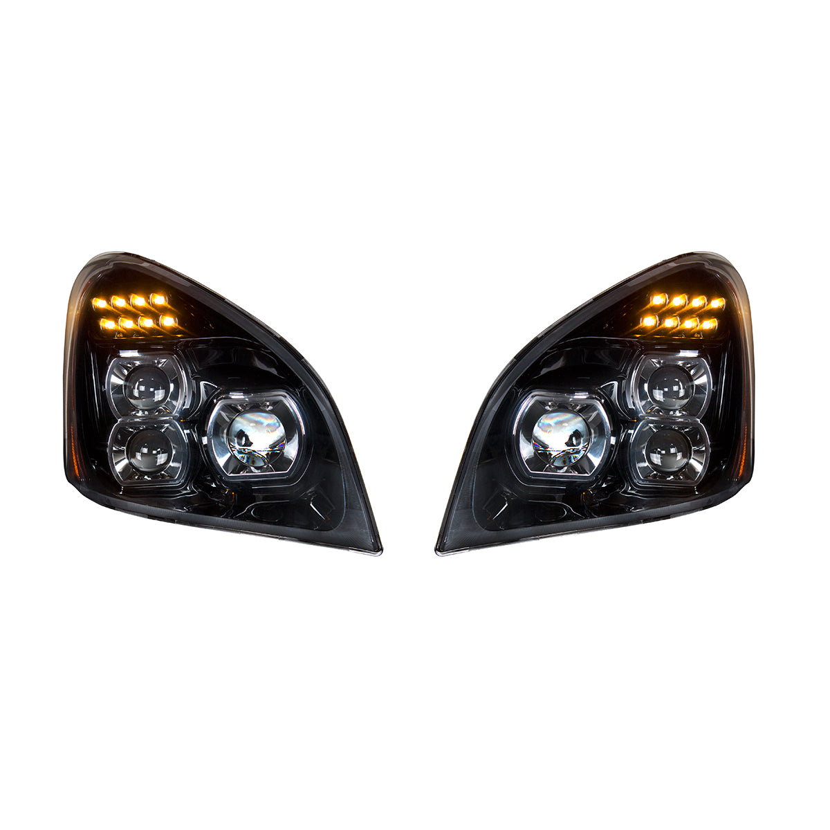 "Blackout" LED Headlight Set For 2008-2017 Freightliner Cascadia (Pair)