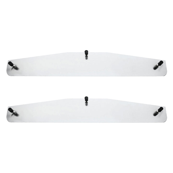 4" x 24" Chrome Standard Bottom Mud Flap Plate - Welded Stud (Pair)