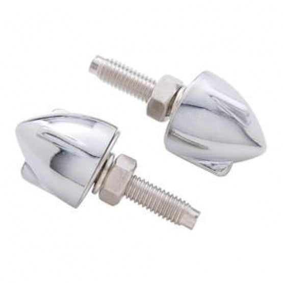 Chrome 3 - Wing Bullet Style License Plate Fasteners (4-Pack)