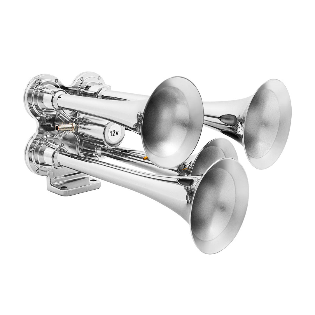 4 Trumpet Mini Train Horn - Chrome