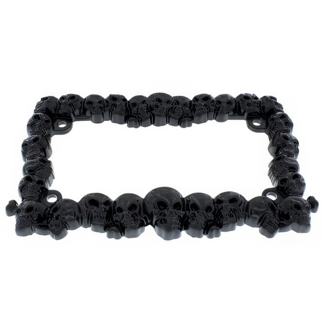 Skull Motorcycle License Plate Frame - Black