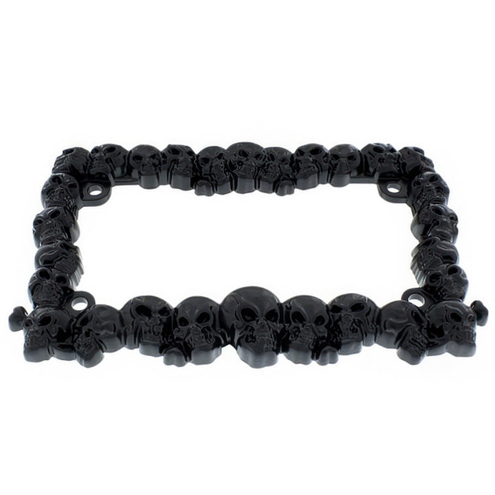 Skull Motorcycle License Plate Frame - Black