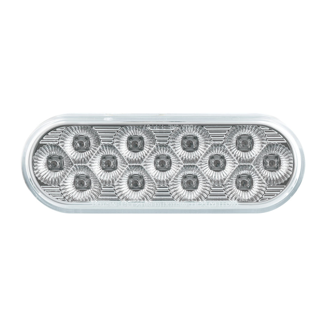 13 LED 6" Oval Double Fury Light (Stop &amp; Turn) - Red &amp; Blue LED/Clear Lens