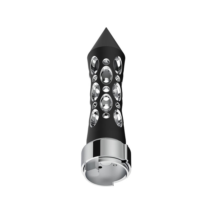 Thread-On Daytona Style Spike Gearshift Knob With LED 9/10 Speed Adapter - Black/Red LED