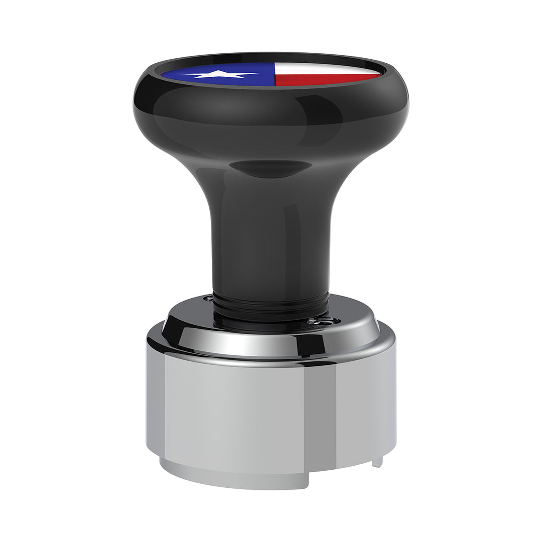 Thread-On Gearshift Knob With 9/10 Speed Adapter &amp; Texas Flag Sticker - Black