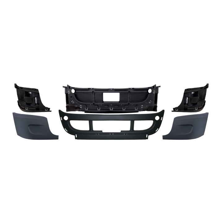 Complete 3 - Piece Front Bumper Set Without Fog Light Hole For 2008-2017 Freightliner Cascadia