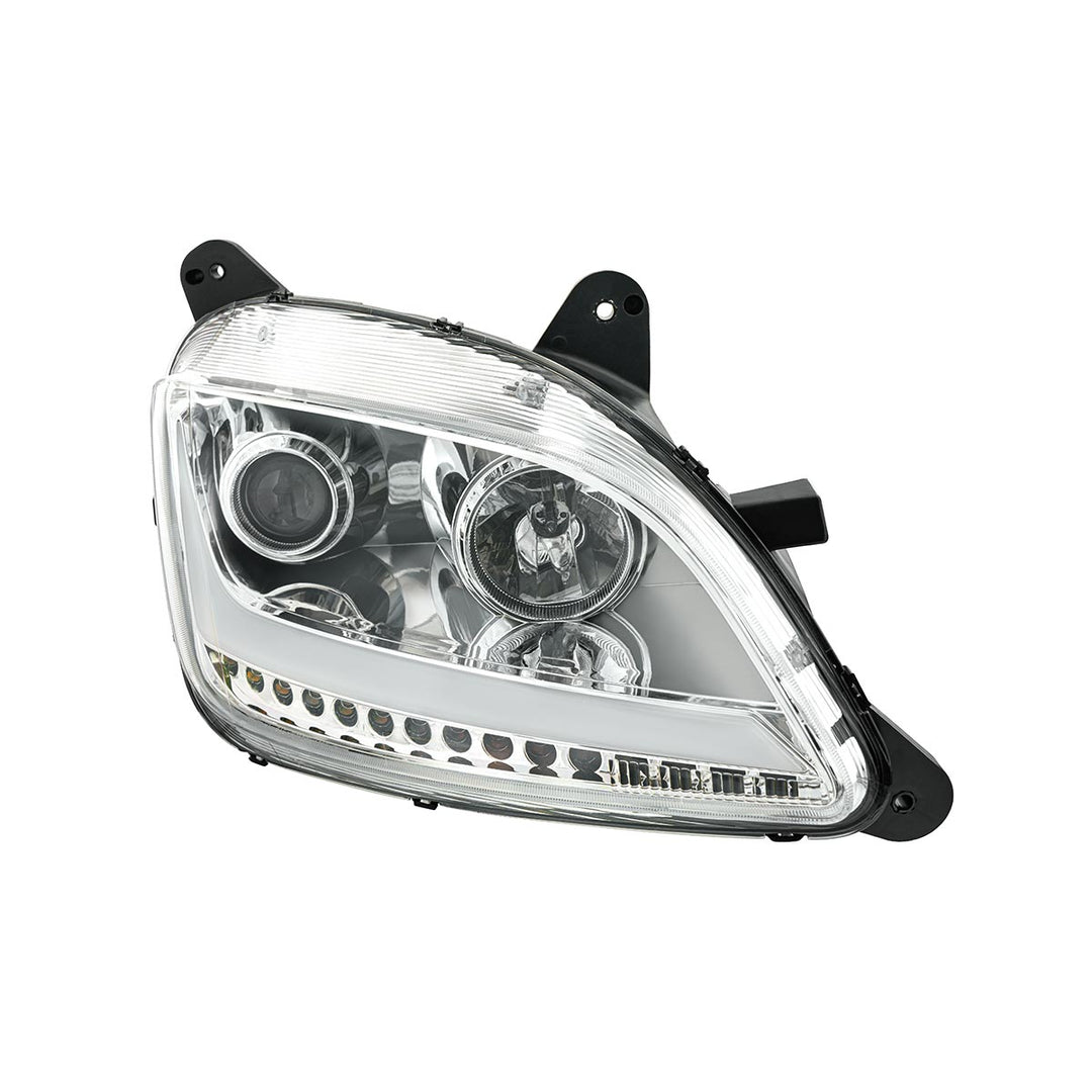 Chrome Projection Headlight With LED Position Light &amp; Sequential Signal For 2012-2021 Peterbilt 579 - Passenger