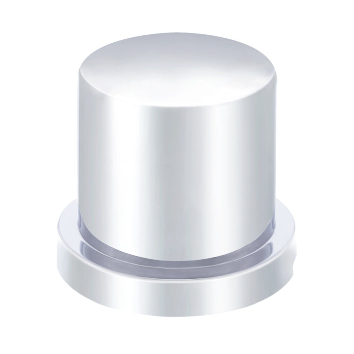 1-3/16" x 1-5/8" Chrome Plastic Flat Top Nut Cover With Flange - Push-On (Bulk)