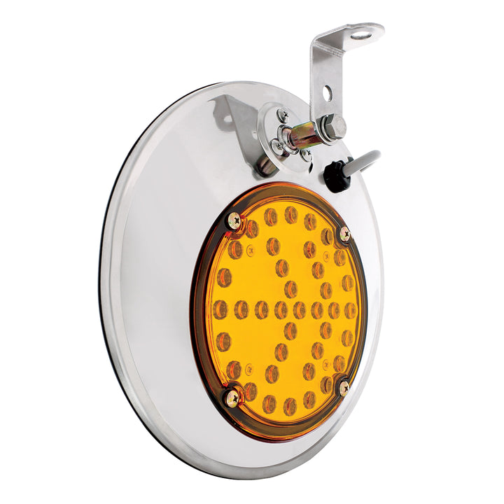 8-1/2" 430 Stainless Steel Convex Heated Mirror With LED - Driver