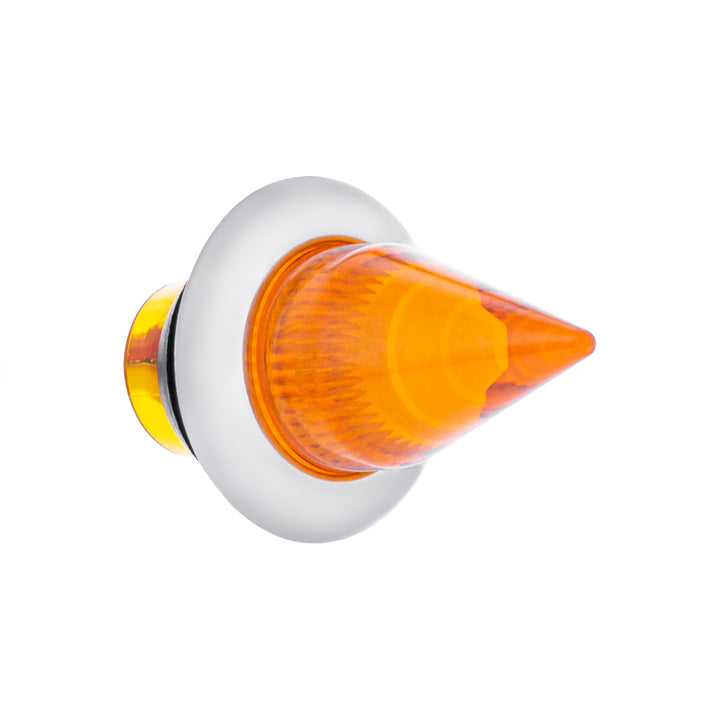 4 LED Dual Function 3/4" Mini Spike Light With Stainless Steel Bezel (Clearance/Marker) - Amber LED/Amber Lens