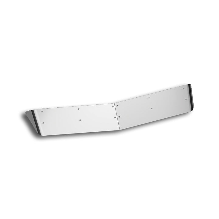 10" Stainless Drop Style Sunvisor For 2007-2024 Kenworth Aerocab With Curved Glass &amp; B - Cab