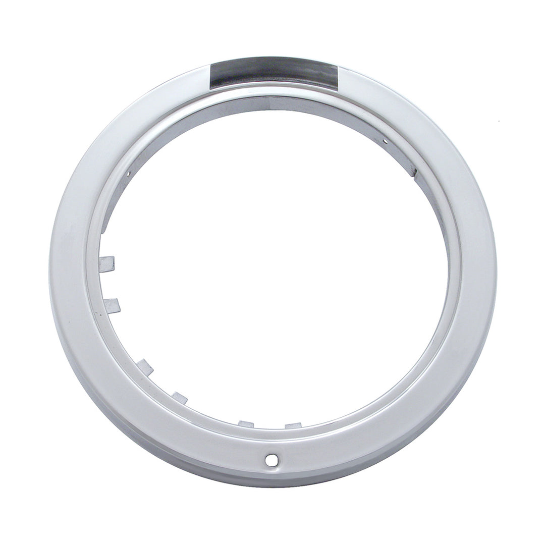 Stainless Steel Bullet Classic Headlight H4 With White LED &amp; Dual Mode LED Signal - Clear Lens