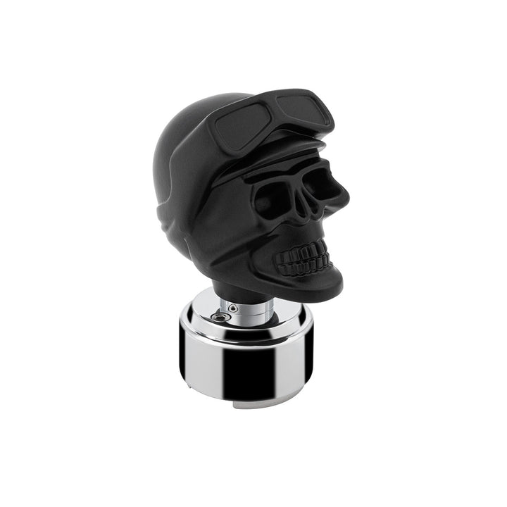 Thread-On Skull Biker Shift Knob &amp; Adapter For Eaton Fuller Style 9/10 Shifter - Black