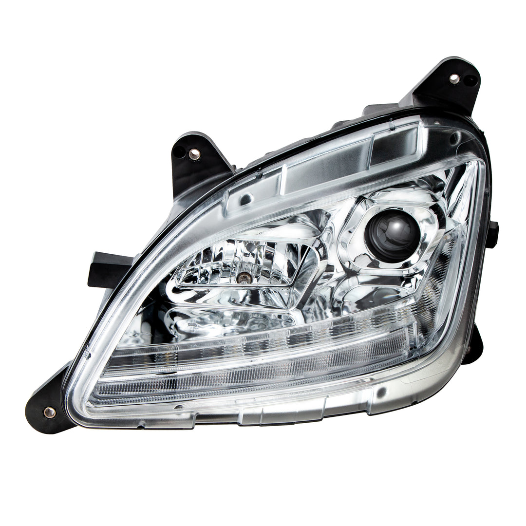 Chrome Projection Headlight With LED Sequential Turn and DRL For 2012-2021 Peterbilt 579 - Driver