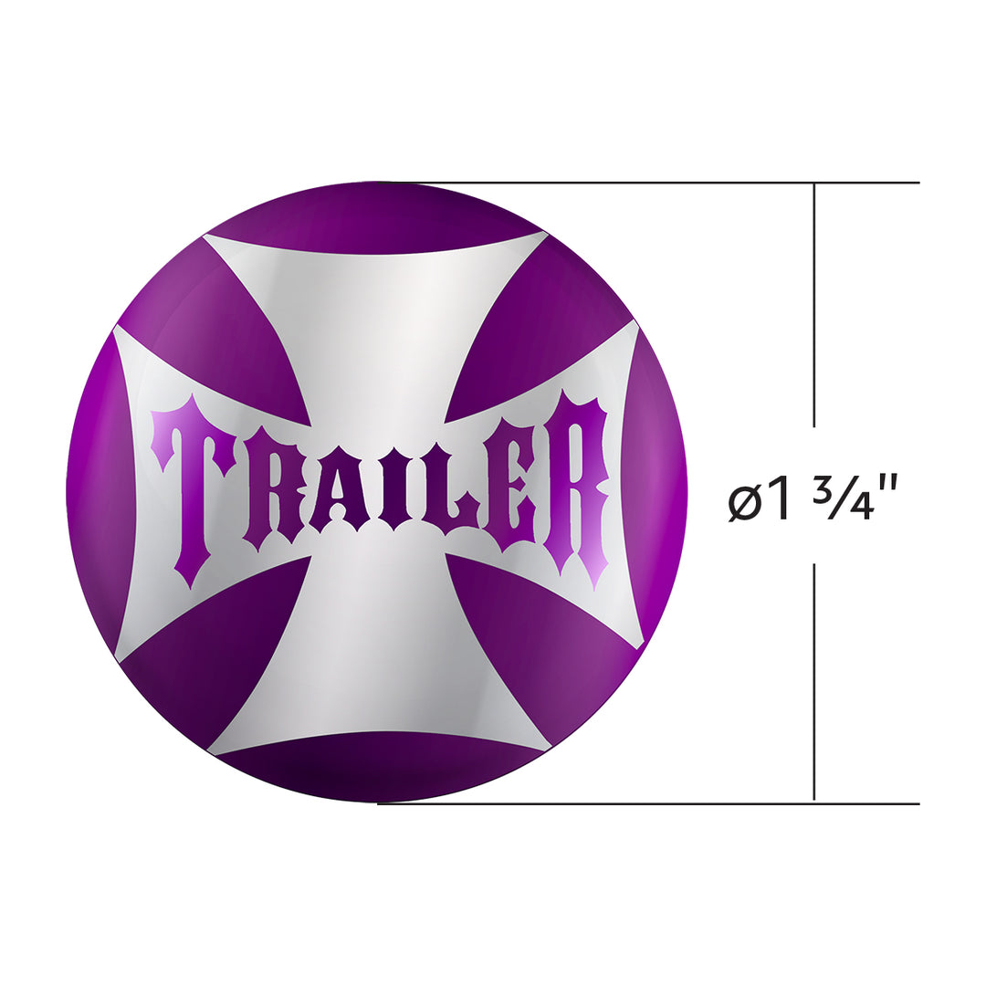 "Trailer" Maltese Cross Air Valve Knob Candy Color Sticker Only - Candy Purple