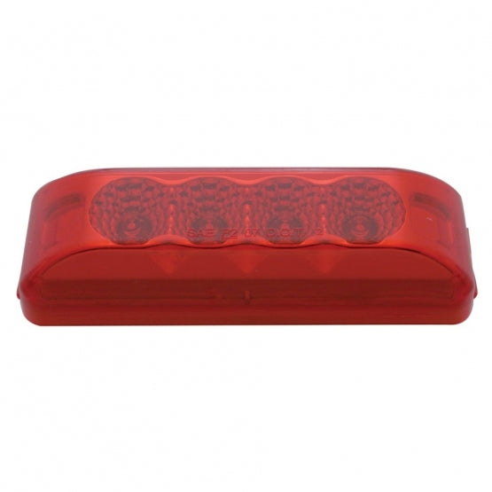 4 LED Reflector Rectangular Light (Clearance/Marker) - Red LED/Red Lens (Bulk)