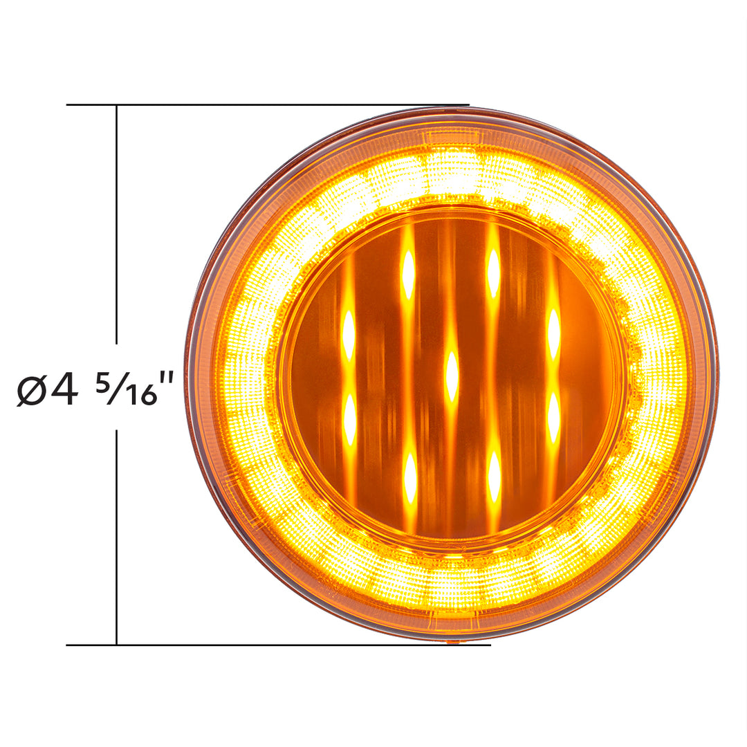 33 LED 4" Round Lumos Light X - Series (Turn Signal) - Amber LED/Amber Lens