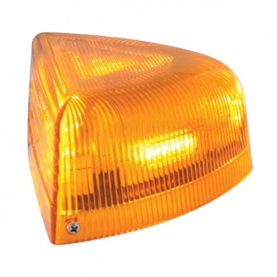37 LED Turn Signal Light With Chrome Base For 1987-2007 Peterbilt 379/378/357 - Amber LED/Amber Lens