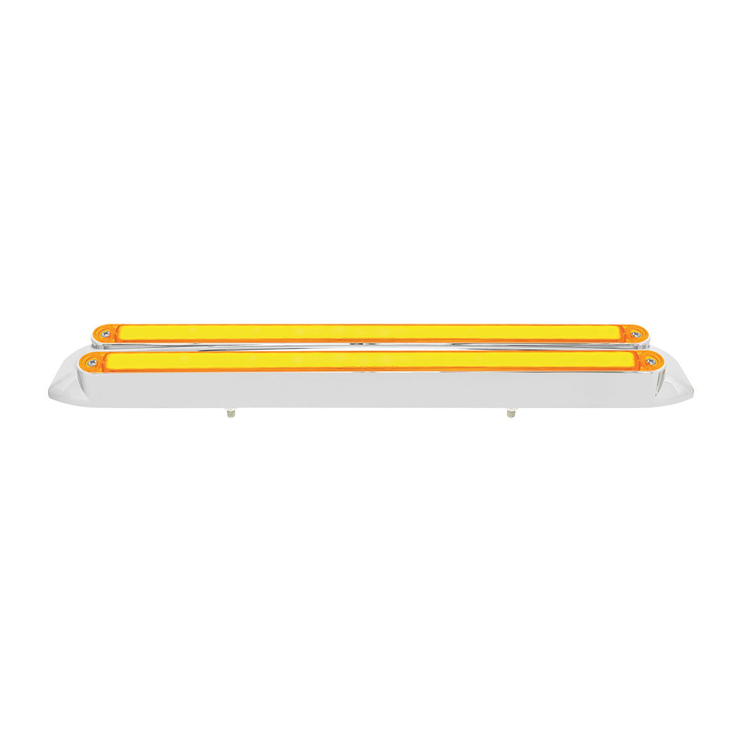 Dual 24 LED Dual Function 12" GloLight Bar With Bezel - Amber LED/Amber Lens
