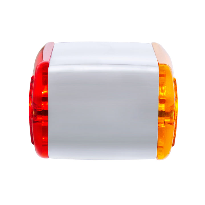 6 LED Single Function Double Face Light - Horizontal Mount - Amber &amp; Red LED/Amber &amp; Red Lens