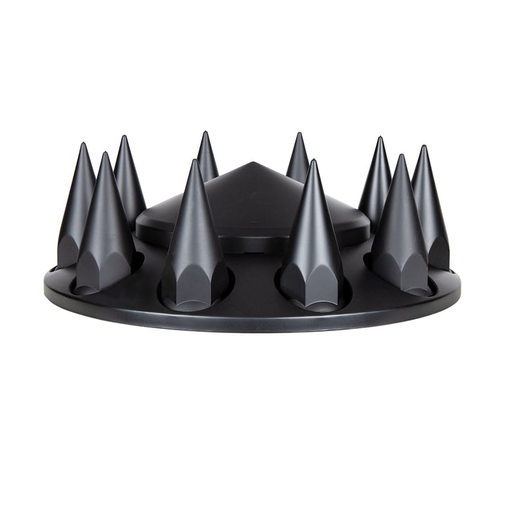 Pointed Axle Cover Combo Kit With 33mm Spike Thread-On Nut Covers &amp; Nut Cover Tool - Matte Black