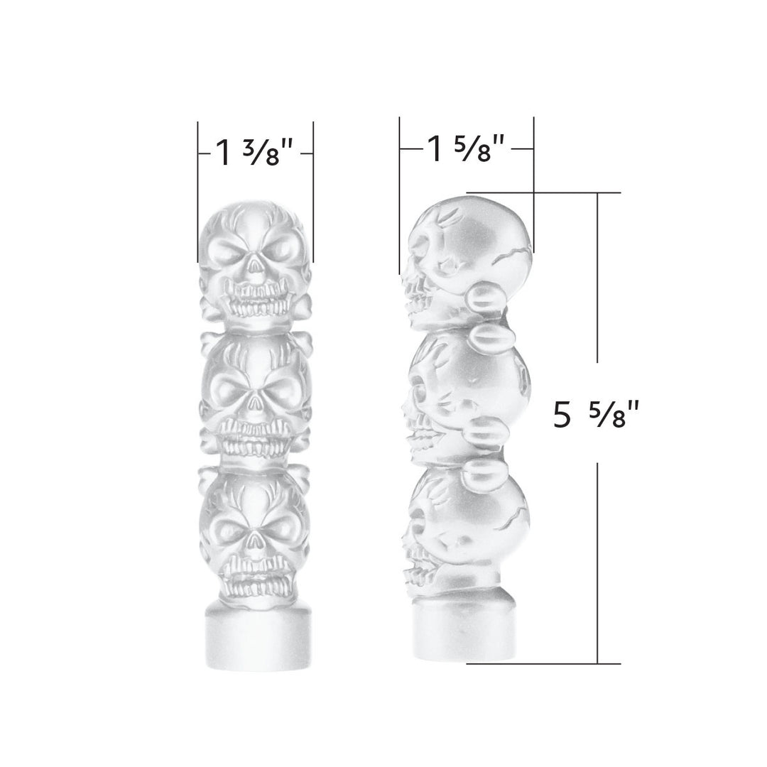 1/2" - 13 Thread-On 3 Skull Candy Color Shift Knob - Pearl White