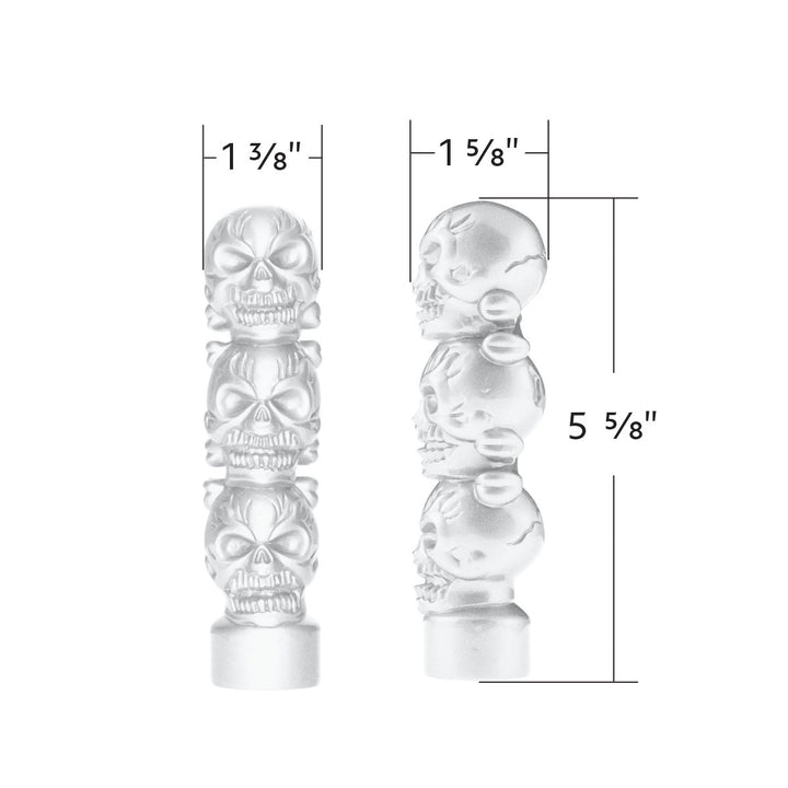 1/2" - 13 Thread-On 3 Skull Candy Color Shift Knob - Pearl White