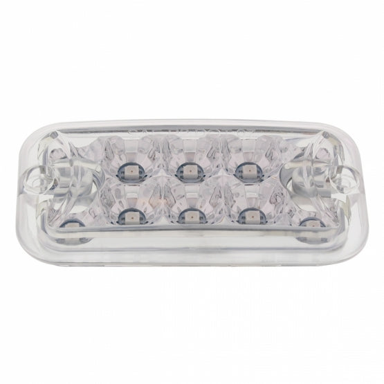 10 LED Dual Function Reflector Rectangular Light - Amber LED/Clear Lens (Bulk)