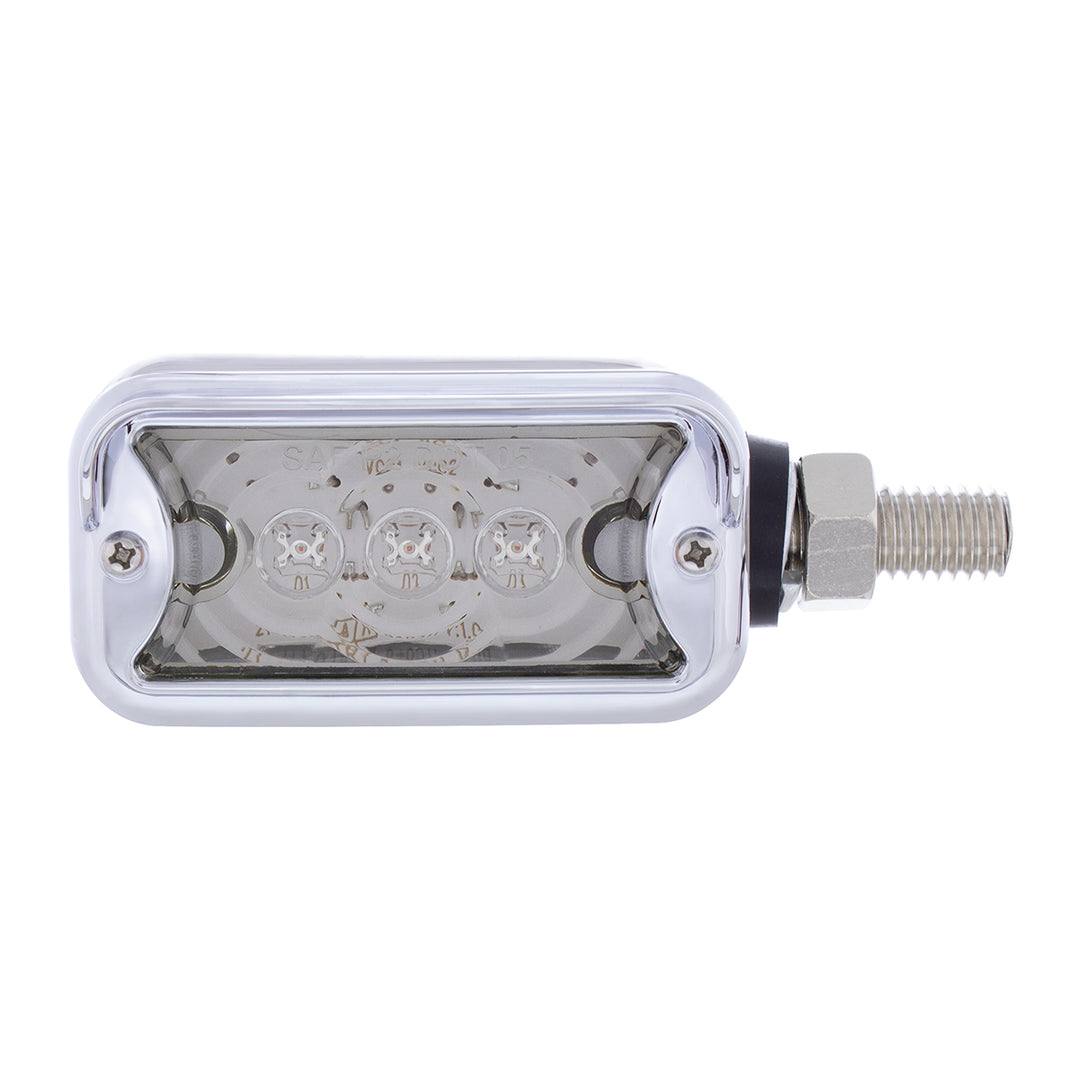 6 LED Single Function Double Face Light W/Visor - Horizontal Mount - Amber &amp; Red LED/Clear Lens