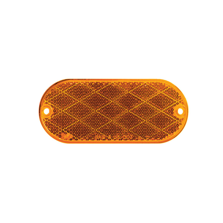 4" x 2" Oval Quick Mount Reflector - Amber (20 Pcs)